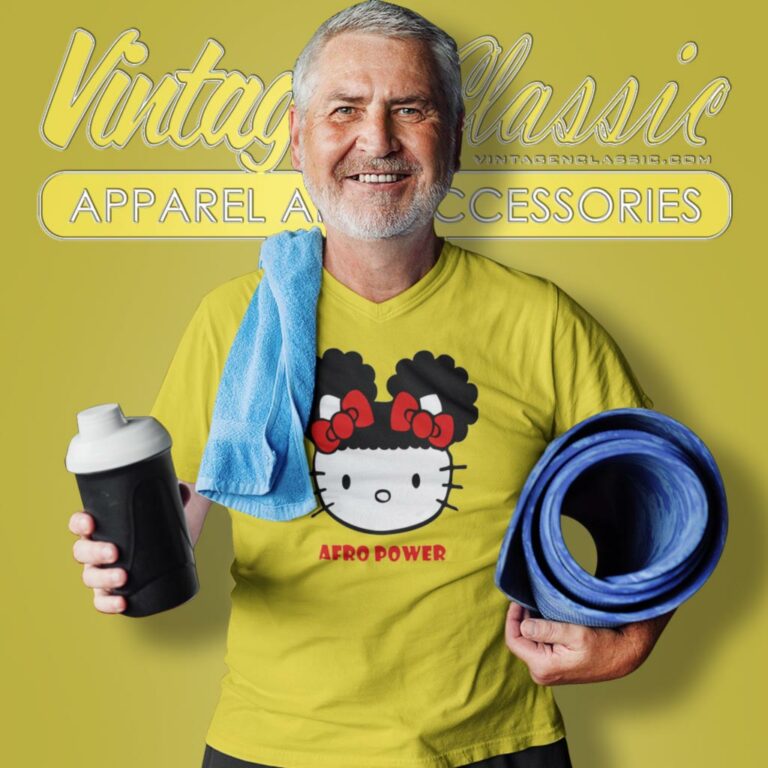 Afro Hello Kitty V Neck TShirt Afro Hello Kitty V Neck TShirt