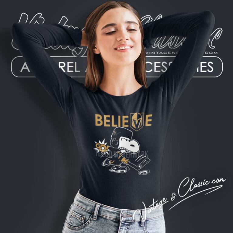 Agr Believe Vegas Golden Knights Go Knights Go Snoopy Hockey Long Sleeve Tee Agr Believe Vegas Golden Knights Go Knights Go Snoopy Hockey Long Sleeve Tee