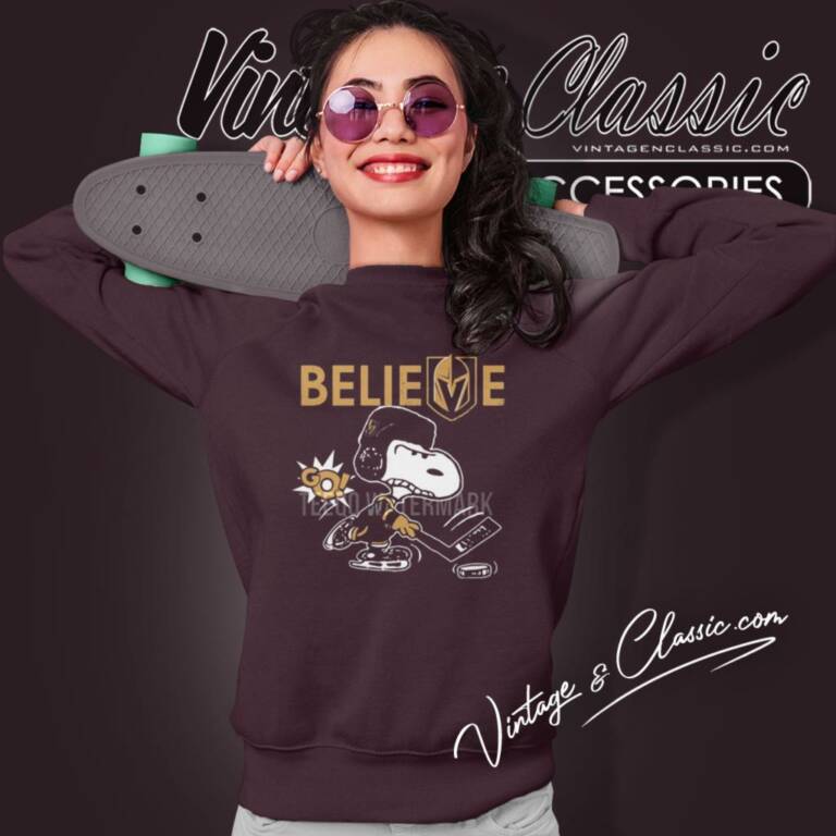 Agr Believe Vegas Golden Knights Go Knights Go Snoopy Hockey Sweatshirt Agr Believe Vegas Golden Knights Go Knights Go Snoopy Hockey Sweatshirt