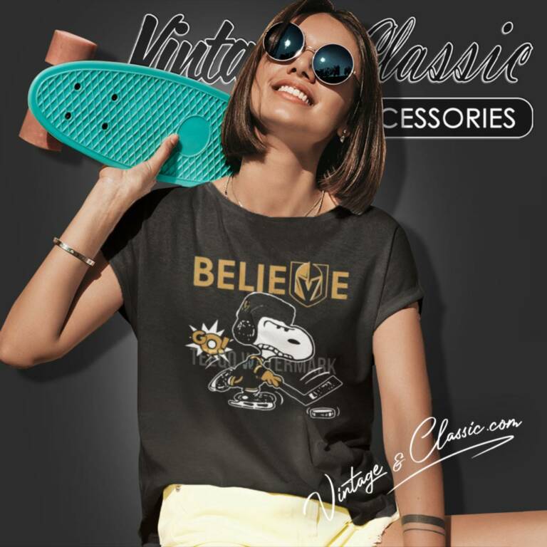 Agr Believe Vegas Golden Knights Go Knights Go Snoopy Hockey Women T Shirt Agr Believe Vegas Golden Knights Go Knights Go Snoopy Hockey Women T Shirt