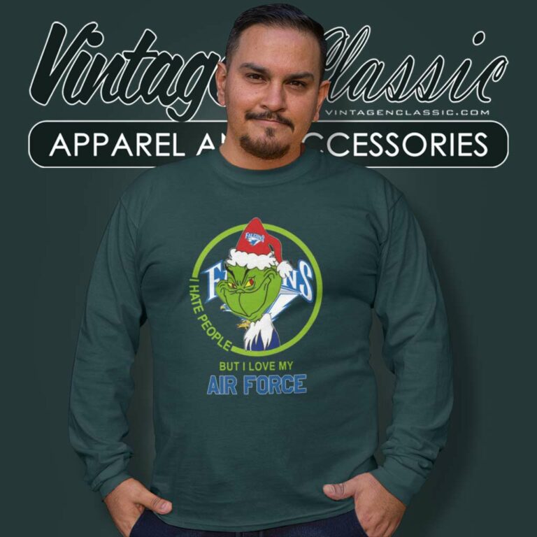 Air Force Falcons Ncaa Christmas Grinch Shirt I Hate People But I Love My Air Force Long Sleeve Tee Air Force Falcons Ncaa Christmas Grinch Shirt I Hate People But I Love My Air Force Long Sleeve Tee