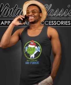 Air Force Falcons Ncaa Christmas Grinch Shirt I Hate People But I Love My Air Force Tank Top Racerback