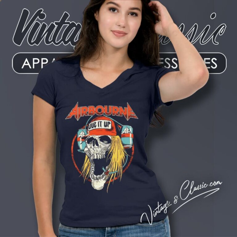 Airbourne Shirt Live It Up V Neck TShirt Airbourne Shirt Live It Up V Neck TShirt