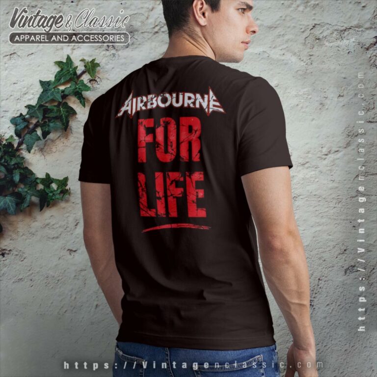 Airbourne Shirt Rock N Roll For Life Backside T Shirt Airbourne Shirt Rock N Roll For Life Backside T Shirt