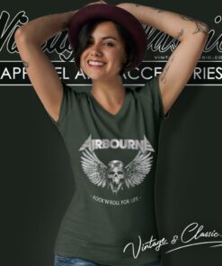 Airbourne Skull Shirt 5 Airbourne Skull V Neck TShirt