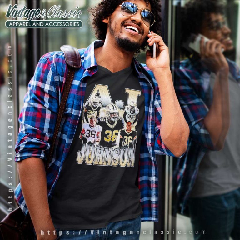 Aj Johnson New Orleans Saints V Neck TShirt Aj Johnson New Orleans Saints V Neck TShirt