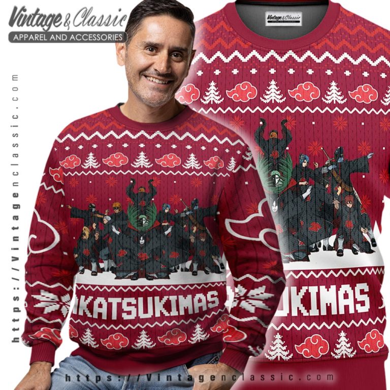 Akatsuki Max Naruto Ugly Christmas Sweater Men Ugly Sweater Akatsuki Max Naruto Ugly Christmas Sweater Men Ugly Sweater