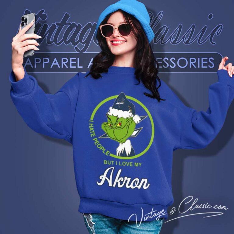 Akron Zips Ncaa Christmas Grinch Shirt I Hate People But I Love My Akron Sweatshirt Akron Zips Ncaa Christmas Grinch Shirt I Hate People But I Love My Akron Sweatshirt