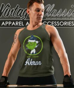 Akron Zips Ncaa Christmas Grinch Shirt I Hate People But I Love My Akron Tank Top Racerback