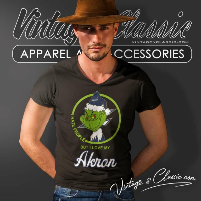 Akron Zips Ncaa Christmas Grinch Shirt I Hate People But I Love My Akron V Neck TShirt Akron Zips Ncaa Christmas Grinch Shirt I Hate People But I Love My Akron V Neck TShirt