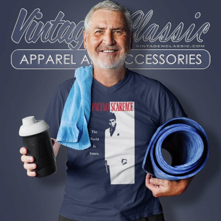 Al Pacino Scarface The World Is Yours Popfunk Classic V Neck TShirt Al Pacino Scarface The World Is Yours Popfunk Classic V Neck TShirt