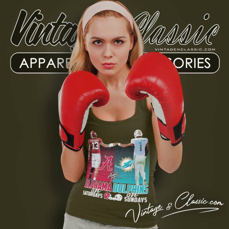 Alabama Athletics Saturdays And Dolphins Sundays Player Tank Top Racerback Alabama Athletics Saturdays And Dolphins Sundays Player Tank Top Racerback