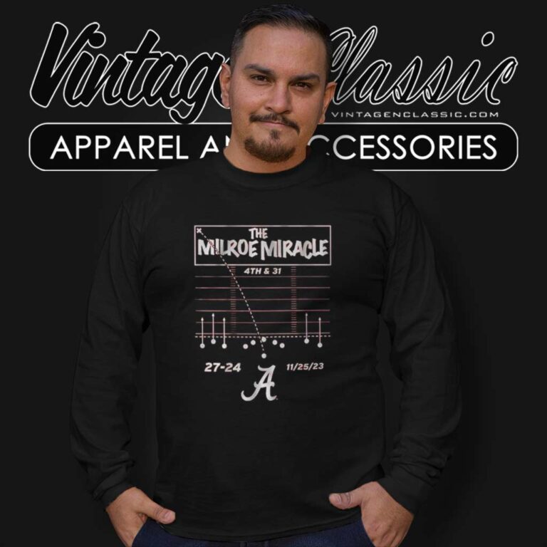 Alabama Crimson Tide 4th And 31 Shirt The Milroe Miracle 4th And 31 27 24 Long Sleeve Tee Alabama Crimson Tide 4th And 31 Shirt The Milroe Miracle 4th And 31 27 24 Long Sleeve Tee