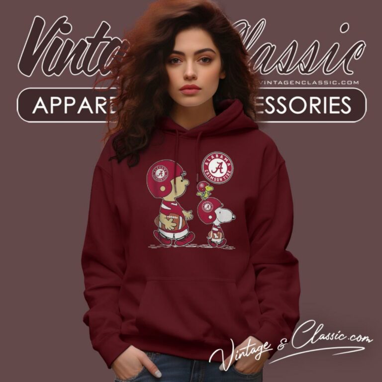 Alabama Crimson Tide Charlie Brown Snoopy And Woodstock Hoodie Alabama Crimson Tide Charlie Brown Snoopy And Woodstock Hoodie