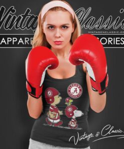 Alabama Crimson Tide Charlie Brown Snoopy And Woodstock Tank Top Racerback