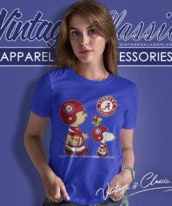 Alabama Crimson Tide Charlie Brown Snoopy And Woodstock Women T Shirt