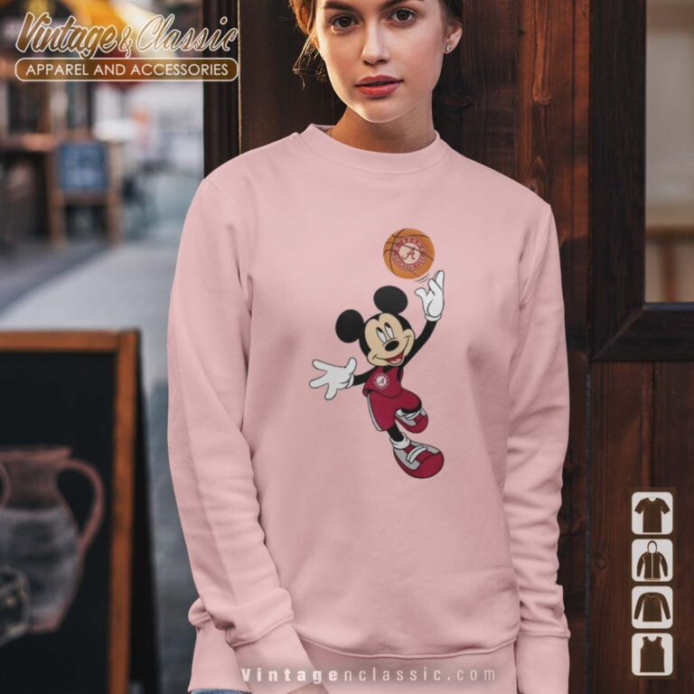 Alabama Crimson Tide Mickey Basketball NCAA March Madness Sweetshirt Alabama Crimson Tide Mickey Basketball NCAA March Madness Sweetshirt