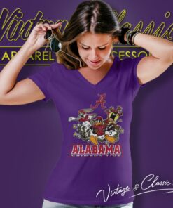 Alabama Crimson Tide The Looney Tunes Football Team V Neck TShirt