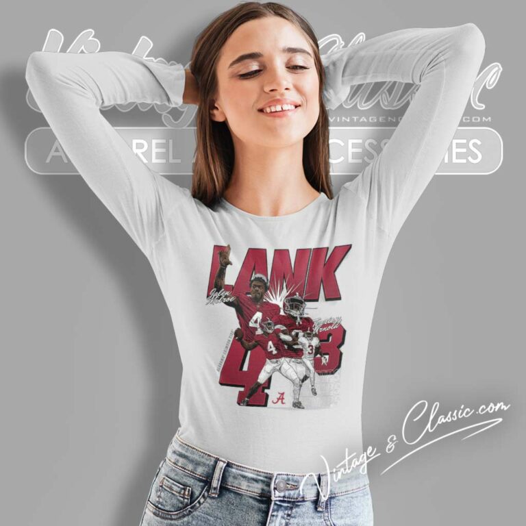Alabama Lank Jalen Milroe Terrion Arnold Champs Long Sleeve Tee Alabama Lank Jalen Milroe Terrion Arnold Champs Long Sleeve Tee
