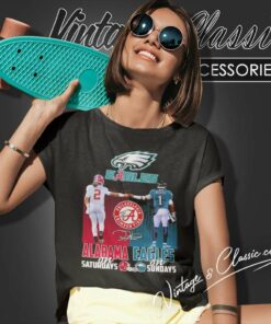 Alabama On Saturdays Eagles On Sundays Women TShirt