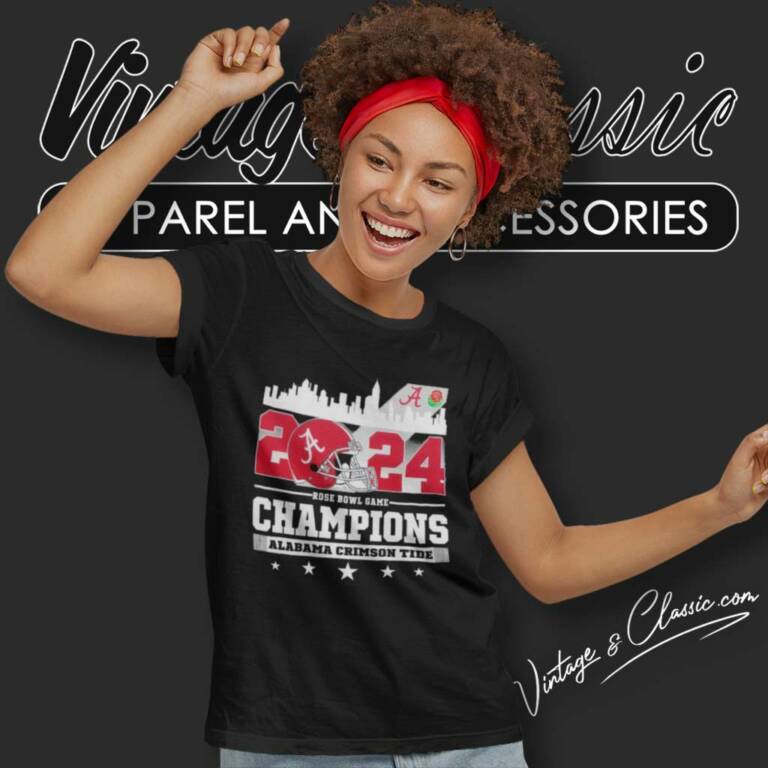 Alabama Rose Bowl Game Champions 2024 Helmet Logo Women TShirt Alabama Rose Bowl Game Champions 2024 Helmet Logo Women TShirt