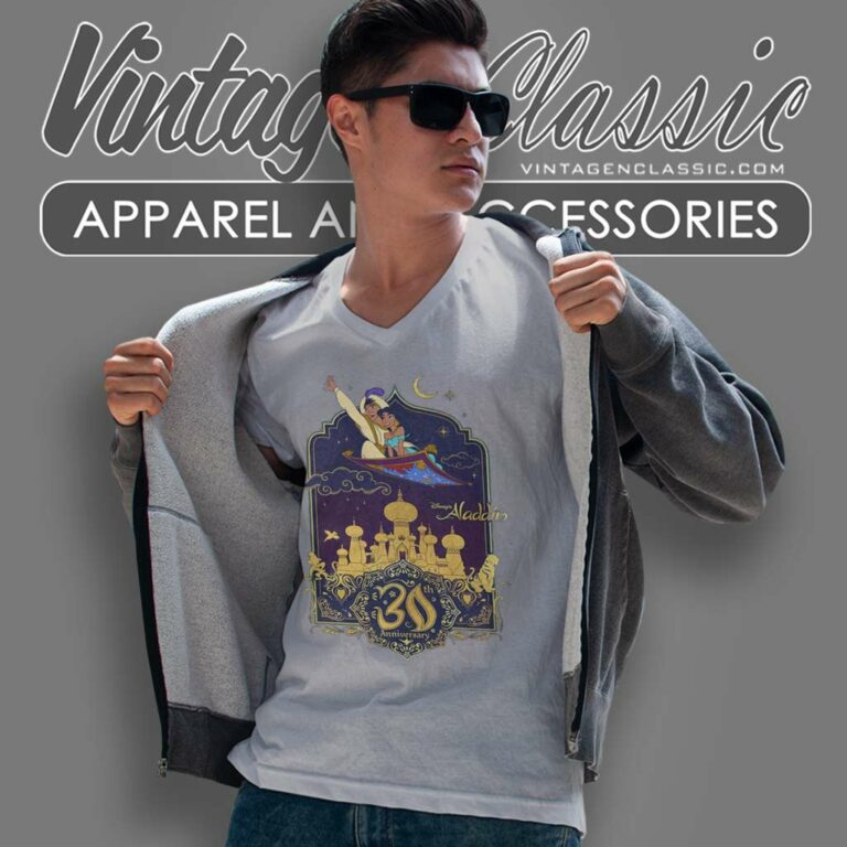 Aladdin Jasmine Flying 30th Anniversary V Neck TShirt Aladdin Jasmine Flying 30th Anniversary V Neck TShirt