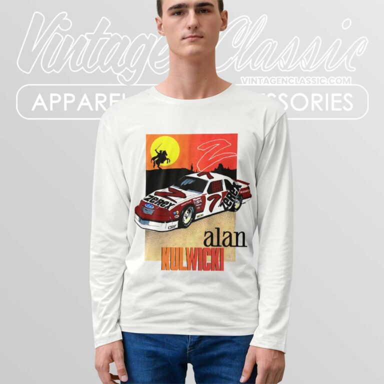 Alan Kulwicki 7 Zerex Zorro Nascar Long Sleeve Tee Alan Kulwicki 7 Zerex Zorro Nascar Long Sleeve Tee