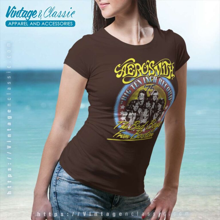 Album Bad Boys From Boston Aerosmith Women TShirt Album Bad Boys From Boston Aerosmith Women TShirt