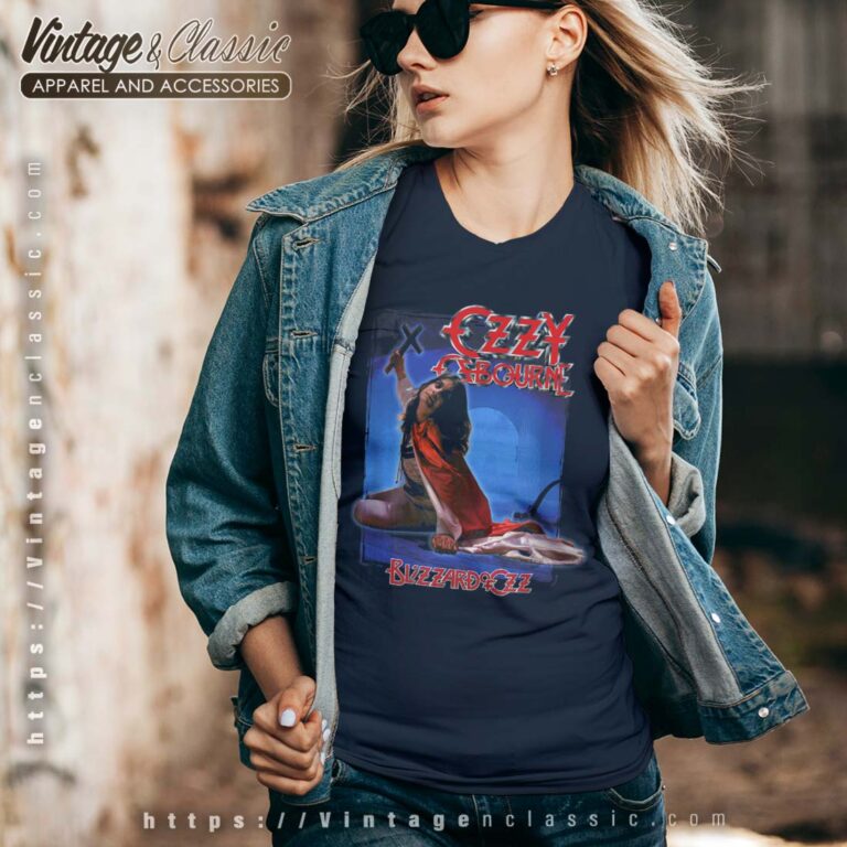 Album Blizzard Of Ozz Cover Ozzy Osbourne Vneck Album Blizzard Of Ozz Cover Ozzy Osbourne Vneck