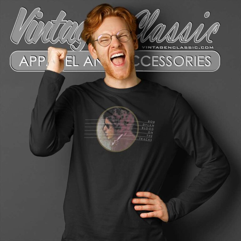 Album Blood On The Tracks Bob Dylan Long Sleeve Tee Album Blood On The Tracks Bob Dylan Long Sleeve Tee