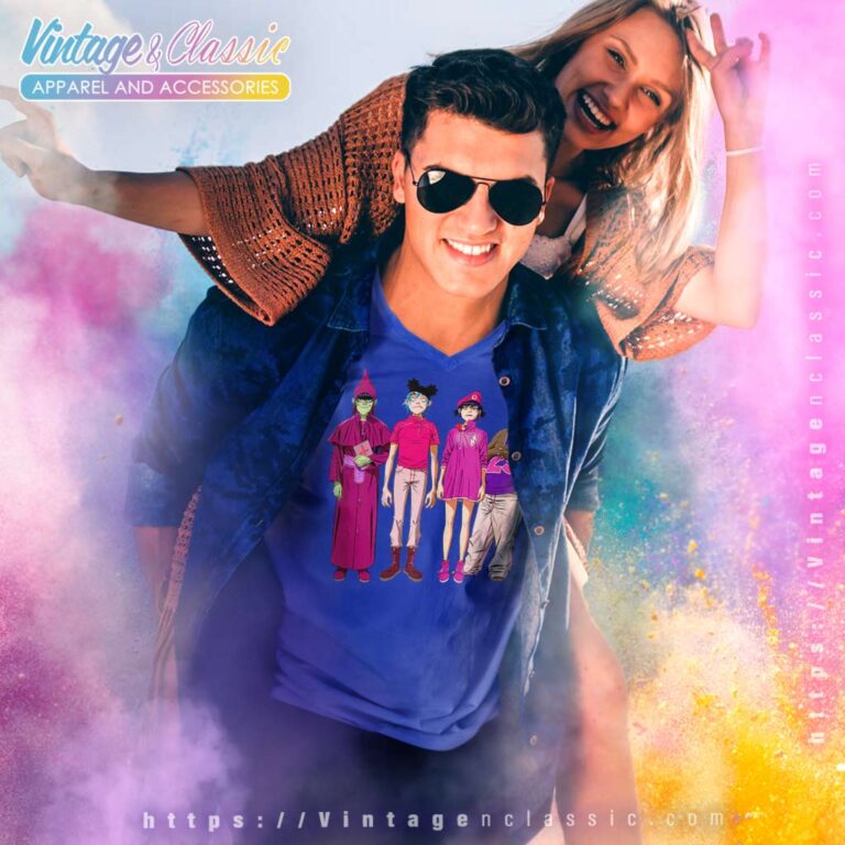 Album Cracker Island Group Gorillaz V Neck TShirt Album Cracker Island Group Gorillaz V Neck TShirt