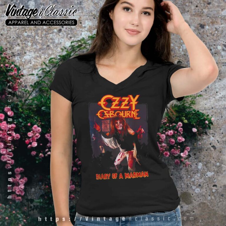 Album Diary Of A Madman Ozzy Osbourne Vneck Album Diary Of A Madman Ozzy Osbourne Vneck