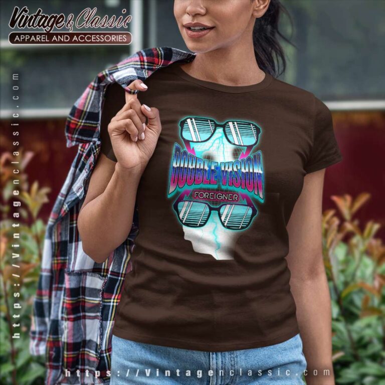 Album Double Vision Foreigner Women TShirt Album Double Vision Foreigner Women TShirt
