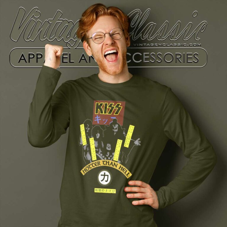 Album Hotter Than Hell Kiss Long Sleeve Tee Album Hotter Than Hell Kiss Long Sleeve Tee