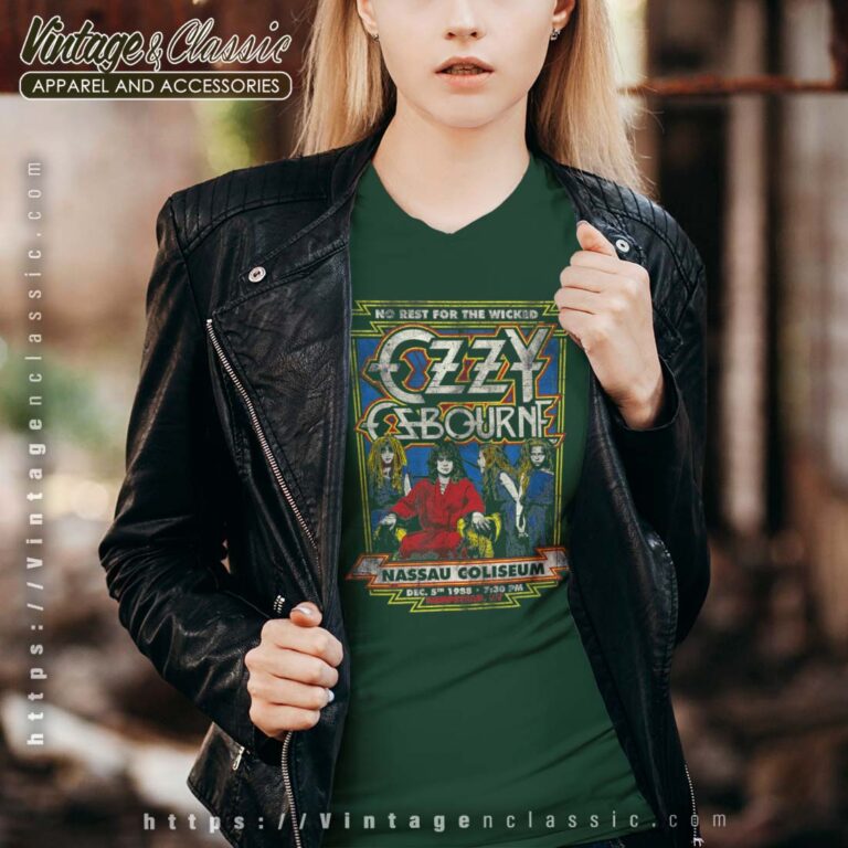Album No Rest For The Wicked Ozzy Osbourne Vneck Album No Rest For The Wicked Ozzy Osbourne Vneck