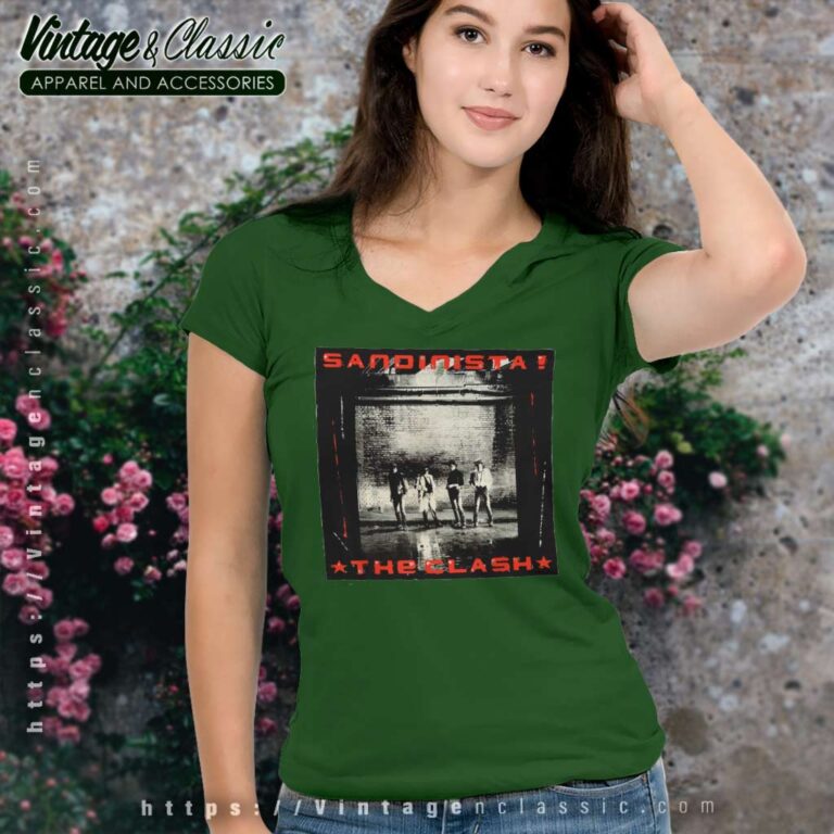 Album Sandinista The Clash V Neck TShirt Album Sandinista The Clash V Neck TShirt