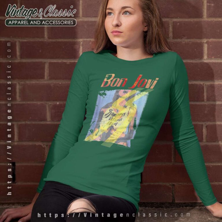 Album Slippery When Wet Bon Jovi Long Sleeve Tee Album Slippery When Wet Bon Jovi Long Sleeve Tee