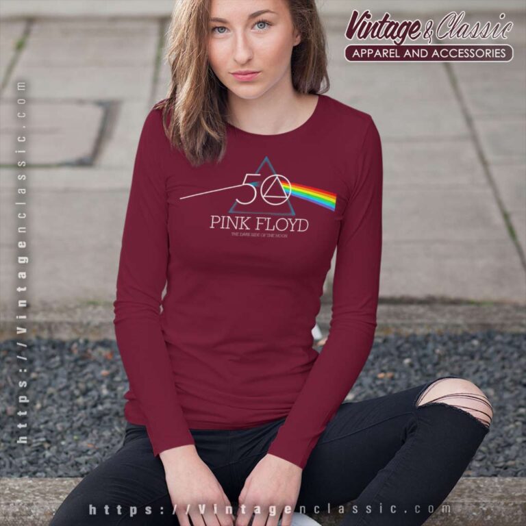 Album The Dark Side Of The Moon 50th Anniversary Prism Pink Floyd Shirt Long Sleeve Tee Album The Dark Side Of The Moon 50th Anniversary Prism Pink Floyd Shirt Long Sleeve Tee
