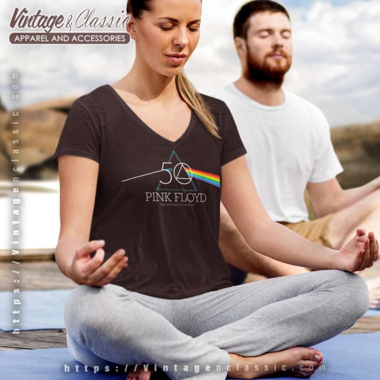 Album The Dark Side Of The Moon 50th Anniversary Prism Pink Floyd Shirt V Neck TShirt Album The Dark Side Of The Moon 50th Anniversary Prism Pink Floyd Shirt V Neck TShirt