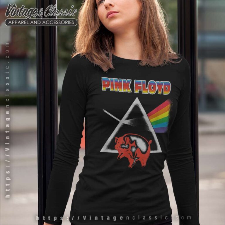 Album The Dark Side Of The Moon Pig Pink Floyd Shirt Long Sleeve Tee Album The Dark Side Of The Moon Pig Pink Floyd Shirt Long Sleeve Tee