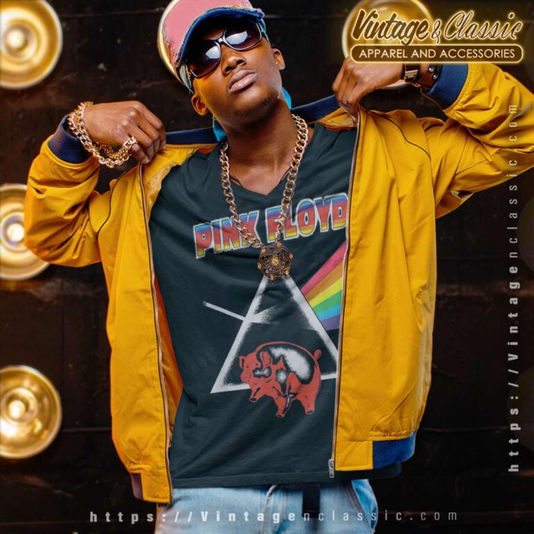 Album The Dark Side Of The Moon Pig Pink Floyd Shirt V Neck TShirt Album The Dark Side Of The Moon Pig Pink Floyd Shirt V Neck TShirt