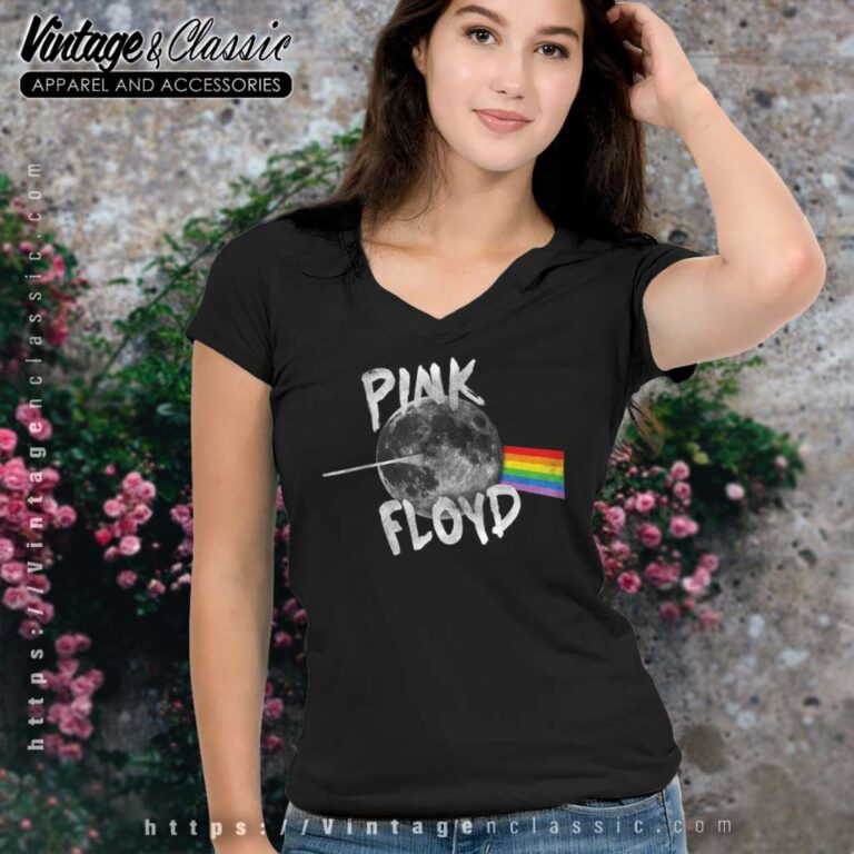 Album The Dark Side Of The Moon Pink Floyd V Neck TShirt Album The Dark Side Of The Moon Pink Floyd V Neck TShirt