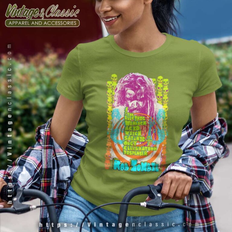 Album The Electric Warlock Acid Witch Satanic Org Rob Zombie Women TShirt Album The Electric Warlock Acid Witch Satanic Org Rob Zombie Women TShirt
