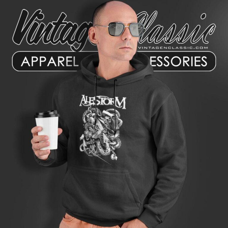 Alestorm Octopus Black White Hoodie Alestorm Octopus Black White Hoodie