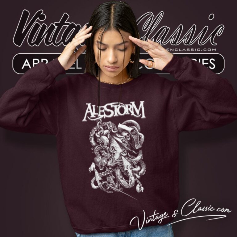 Alestorm Octopus Black White Sweatshirt Alestorm Octopus Black White Sweatshirt