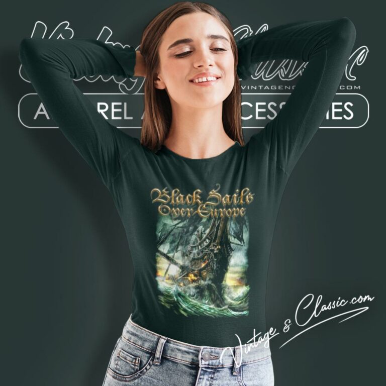 Alestorm Shirt Black Sails Over Europe Long Sleeve Tee Alestorm Shirt Black Sails Over Europe Long Sleeve Tee