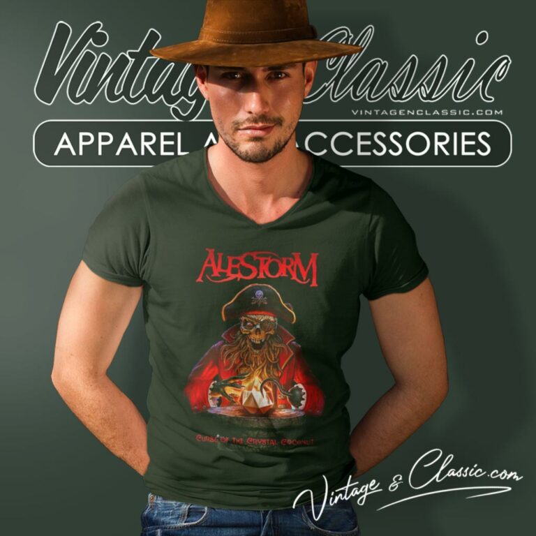 Alestorm Shirt Curse Of The Crystal Coconut V Neck TShirt Alestorm Shirt Curse Of The Crystal Coconut V Neck TShirt