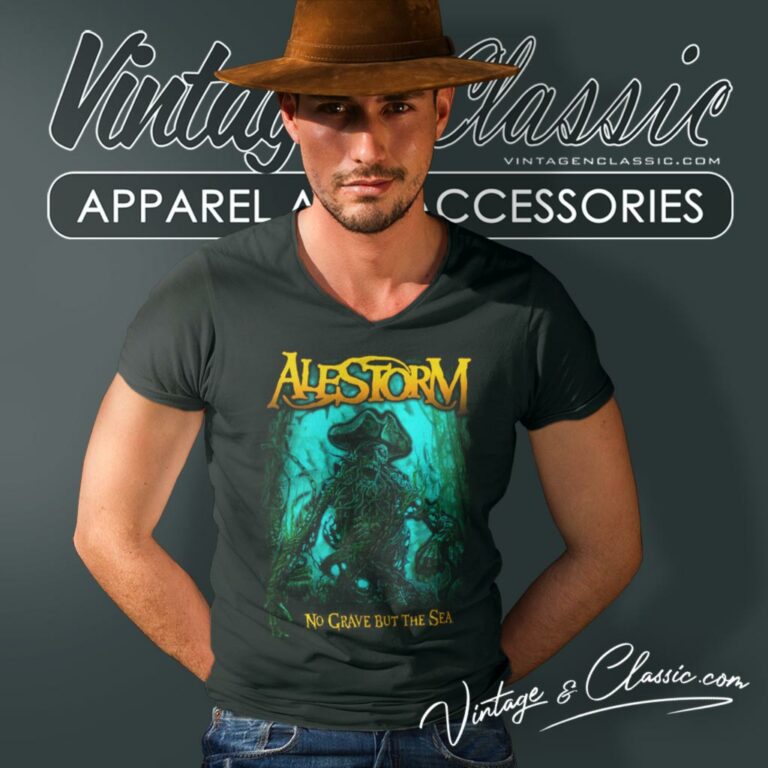 Alestorm Shirt No Grave But The Sea V Neck TShirt Alestorm Shirt No Grave But The Sea V Neck TShirt