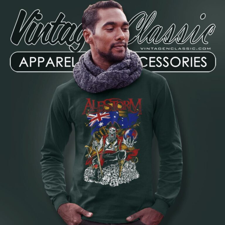 Alestorm Shirt Pirate Metal Drinking Crew Long Sleeve Tee Alestorm Shirt Pirate Metal Drinking Crew Long Sleeve Tee