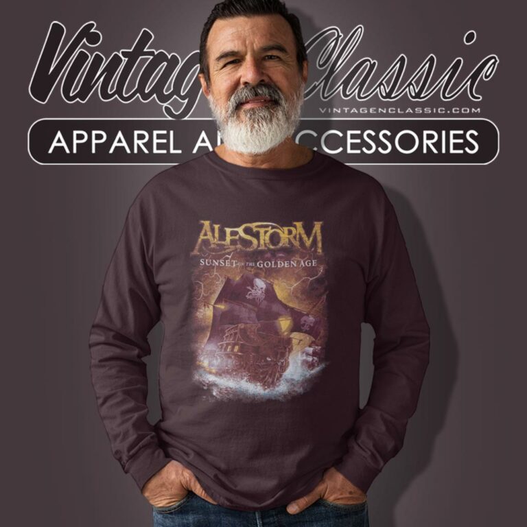 Alestorm Shirt Sunset On The Golden Age Long Sleeve Tee Alestorm Shirt Sunset On The Golden Age Long Sleeve Tee